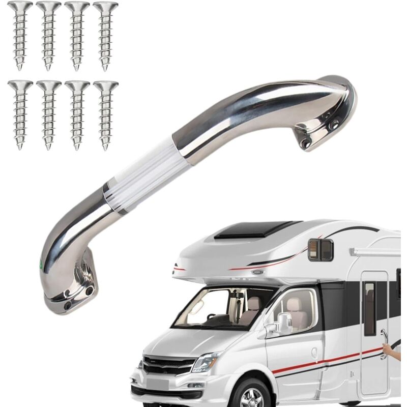 Lntyq - Poignée de main courante pour camping-car, Poignée de maintien pour bateau avec bandes led - Poignée de maintien marine, inox