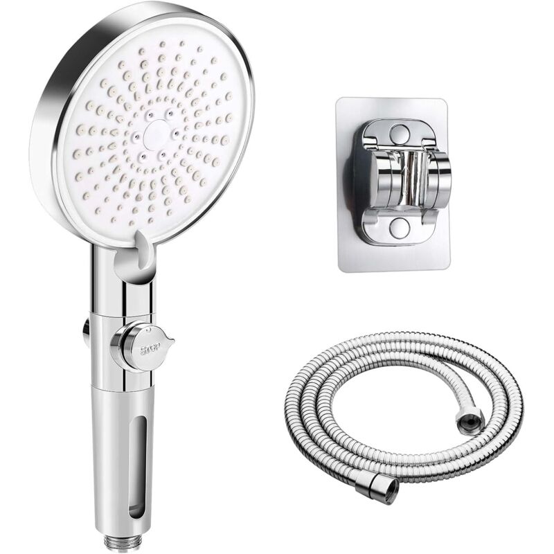 Lntyq - Pommeau de douche avec tuyau de 1,5 m, pommeau de douche à filtre économiseur d'eau, pommeau de douche anticalcaire haute pression (∅120 mm)