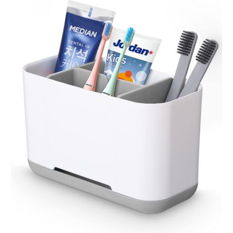 Lntyq Porte Brosse à Dents et Tubes de Dentifrice, Électrique et Amovible, Multi-Fonctions Stand Dentifrice (Blanc)