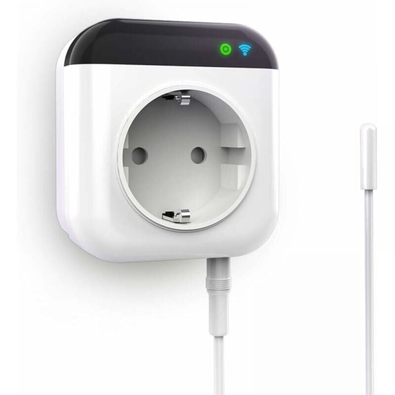 Lntyq Prise thermostatique WiFi programmable avec capteur, Prise de contrôle numérique WiFi avec application