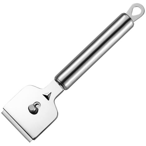 Lntyq Professioneller Ceranfeldschaber mit 4 Ersatzklingen aus Metall, Induktionsherdschaber, Fensterschaber, für die Reinigung der Küche zu Hause, Backofen, Induktionsherd, Kleber
