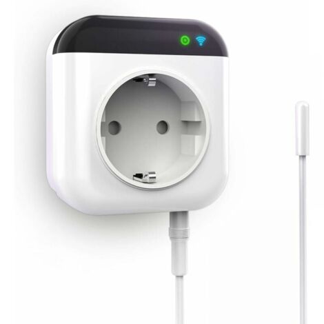 Lntyq Programmierbare WiFi-Thermostat-Steckdose mit Sensor, WiFi-Digital-Steuersteckdose mit App