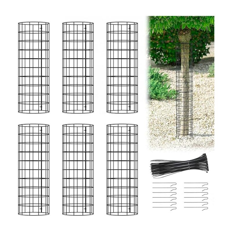 Protections de Tronc d'arbre en métal,Housse de Protection Contre Les écorces de Plantes en Maille Durable,Taille réglable,avec Attaches à Fermeture