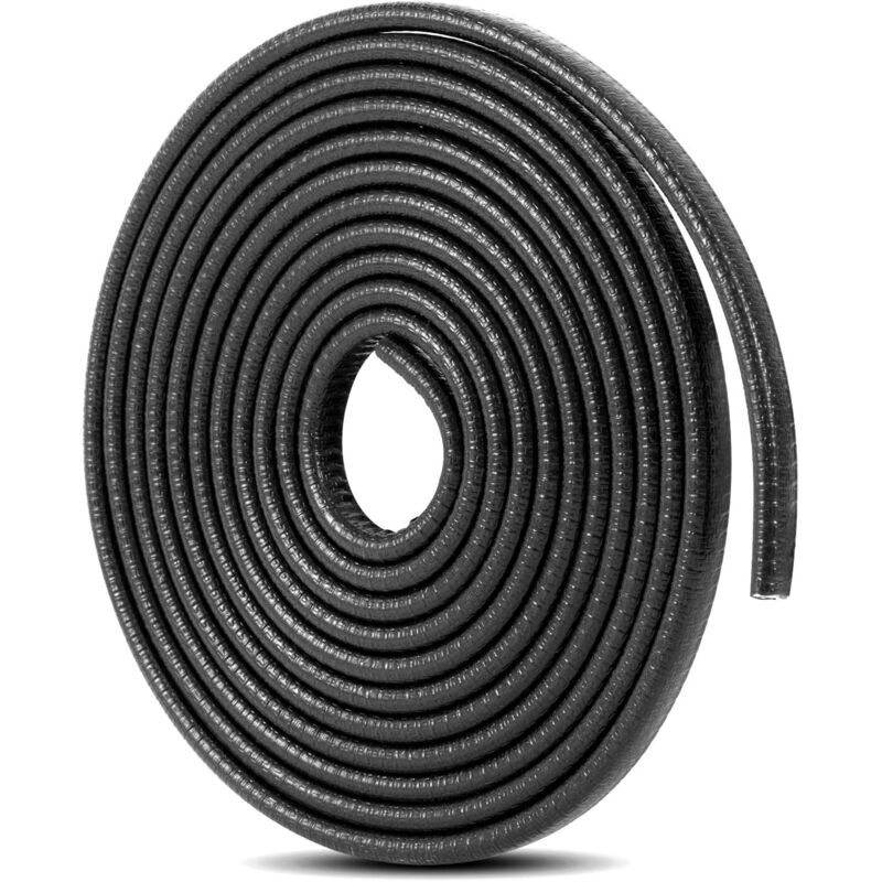 Lntyq Protector de puerta de coche de 4 m, de goma anticolisión en forma de U, compatible con la mayoría de los coches (negro)