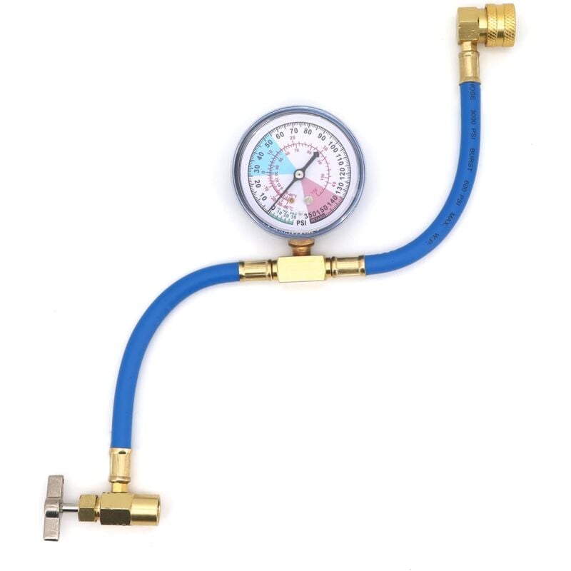 Lntyq - R134A Tuyau de Recharge de Réfrigérant avec Adaptateur de Jauge, 1/2 Filetage Kit de jauge de Tuyau de Mesure de Recharge de réfrigérant de