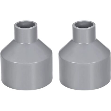 Lntyq – Raccord d'évacuation PVC réducteur 50 mm x 20 mm – Raccord moyeu à moyeu gris – Lot de 2 pièces pour drainage et ventilation
