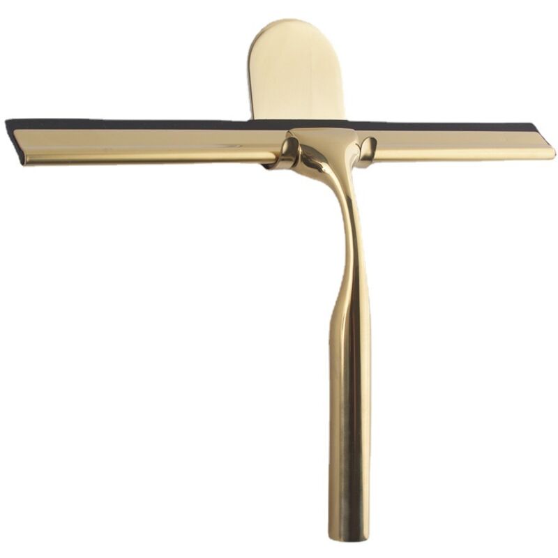 Raclette de douche en acier inoxydable doré pour salle de bain, raclette large pour verre de douche, silicone de haute qualité, douche avec support