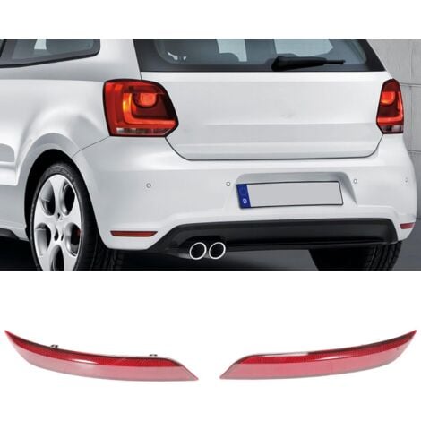 Lntyq Réflecteur feu arrière rouge gauche et droit pour Polo 6R 6C à partir de 2014 couvercle feu arrière pare-chocs Remplacer 6C0945105B