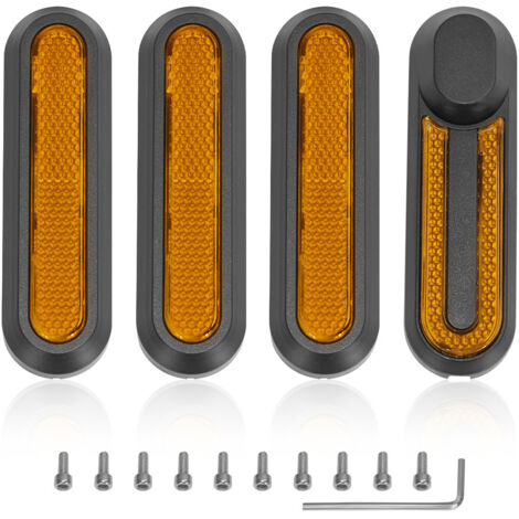 Lntyq Reflektierender Aufkleber für Xiaomi Elektroroller M365/1S/PRO, wasserdicht, staubdicht, fluoreszierender ABS-Aufkleber, Warnlicht-Klebeetikett, Nachtreflektorstreifen