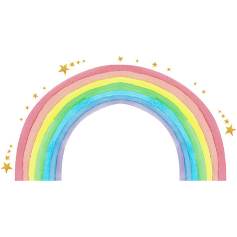 Lntyq Regenbogen-Wandaufkleber, Sternwolke, Wandaufkleber, Baby-Kind-Dekoration, Baby-Mädchen-Wandaufkleber, selbstklebende Wanddekoration für Kinderzimmer, Bohemian-Babyzimmer-Dekoration