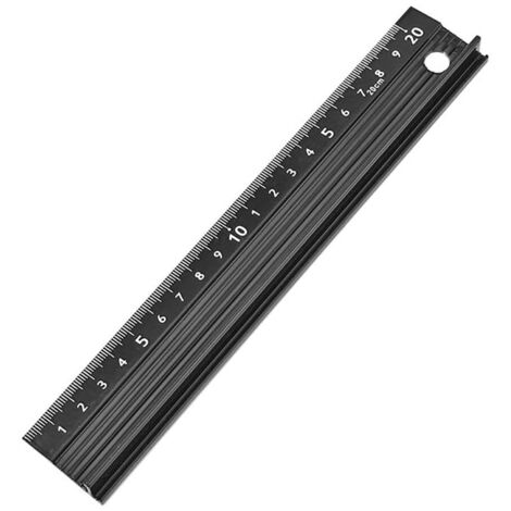 Lntyq Règle graduée en métal - Outil de découpe de sécurité - Outil de bricolage - Antidérapante - Règles triangulaires pour architectes et ingénieurs (20 cm)