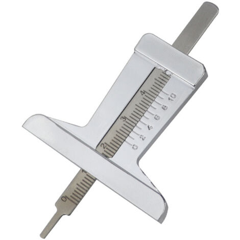Lntyq Reifentiefenmesser, Edelstahl-Reifentiefenmesser, Zubehör für Autoreifen-Vernier-Autoreparaturwerkzeuge (0-50 mm)