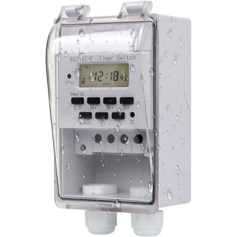 Lntyq Relais programmable 220 V intelligent minuteur mural LCD numérique avec couvercle transparent étanche