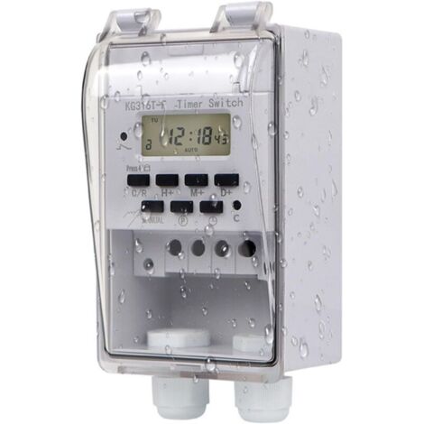 Lntyq Relais programmable 220 V intelligent minuteur mural LCD numérique avec couvercle transparent étanche