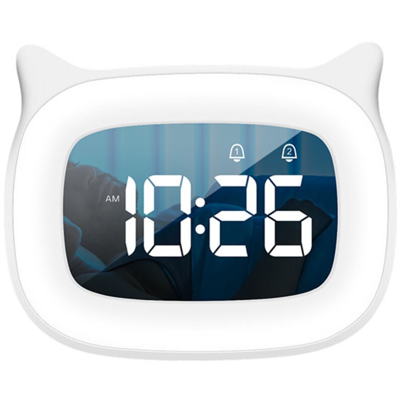 Lntyq Reloj despertador educativo infantil con luces LED nocturnas para habitación infantil, luminoso, con función de repetición, 18 tipos de música,