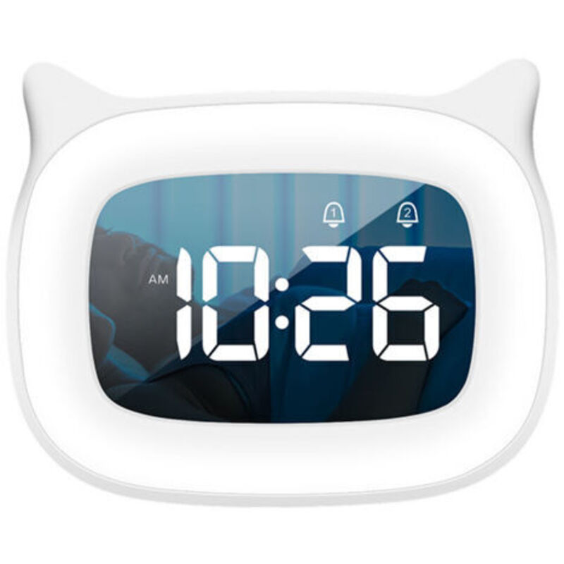 Lntyq Reloj despertador educativo infantil con luces LED nocturnas para habitación infantil, luminoso, con función de repetición, 18 tipos de música,