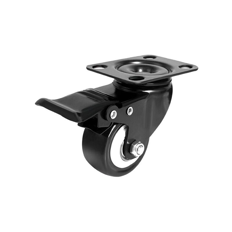 Lntyq - Roulette pivotante avec frein 100 mm, 2 roulettes pour meubles, roulettes industrielles, transport, supporte max 400 kg