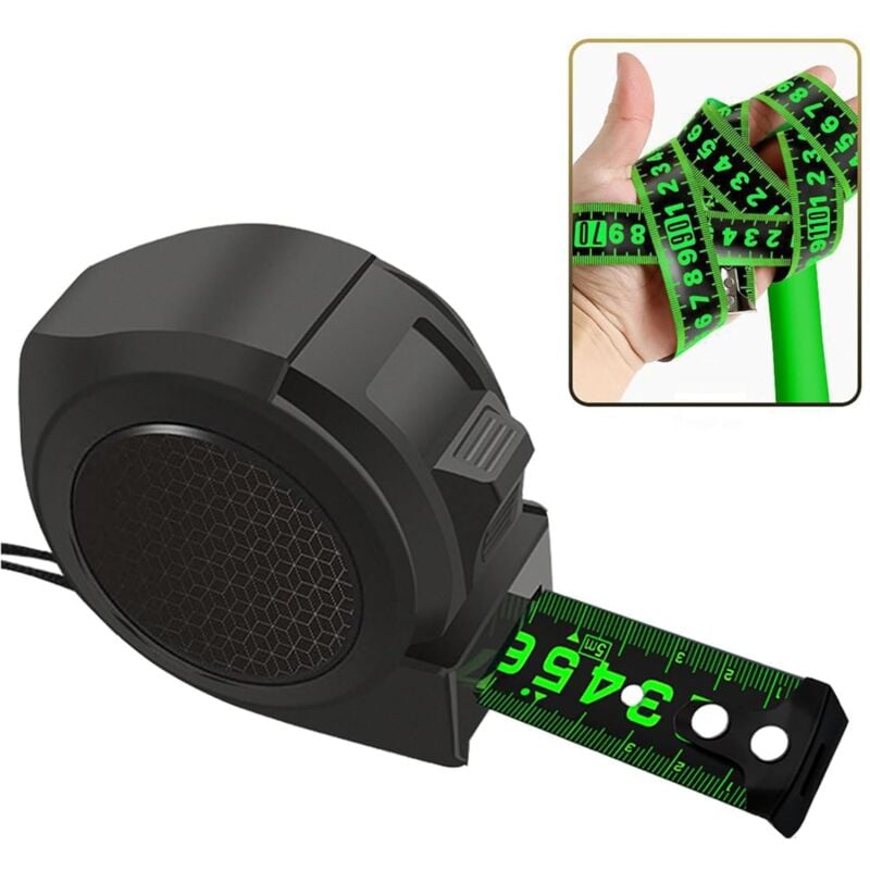 Lntyq - Ruban à mesurer en acier fluorescent, ruban à mesurer de précision fluorescent pour la nuit noire, résistant à l'abrasion, contrôle de