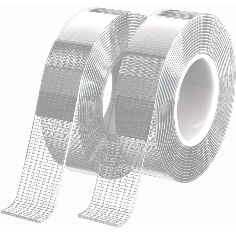 Lntyq - Ruban adhésif double face extra fort transparent - 10 m - Nano Tape - Double face - Sans trace - Lavable - Amovible - Pour photo, tapis,