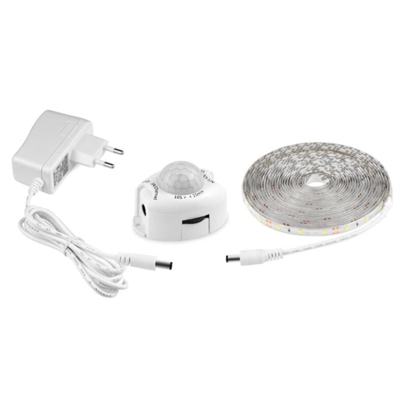 Lntyq - Ruban Led Avec Détecteur De Mouvements, Bande Led Flexible Autocollante,Étanche IP65 Avec Alimentation 12V Barre Lumineuse Pour Chambres,