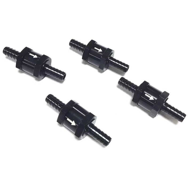 Image of Rückschlagventil für Dieselkraftstoff, Aluminiumlegierung, Schwarz (6 mm), 4 Stück - Lntyq