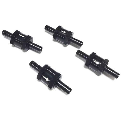 Lntyq Rückschlagventil für Dieselkraftstoff, Aluminiumlegierung, Schwarz (6 mm), 4 Stück