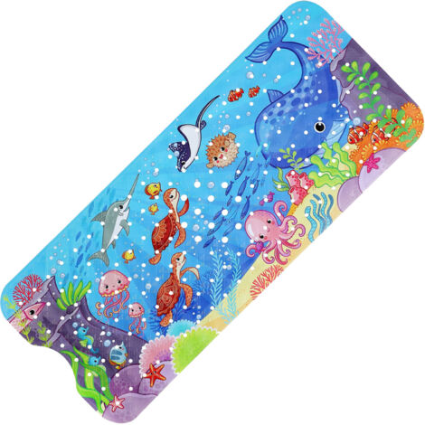 Lntyq Rutschfeste Baby-Badematte, 100 x 40 cm, rutschfeste Badematte, widerstandsfähige Duschmatte mit 200 Saugnäpfen für Kinder und Babys, BPA-freies PVC-Material, maschinenwaschbar