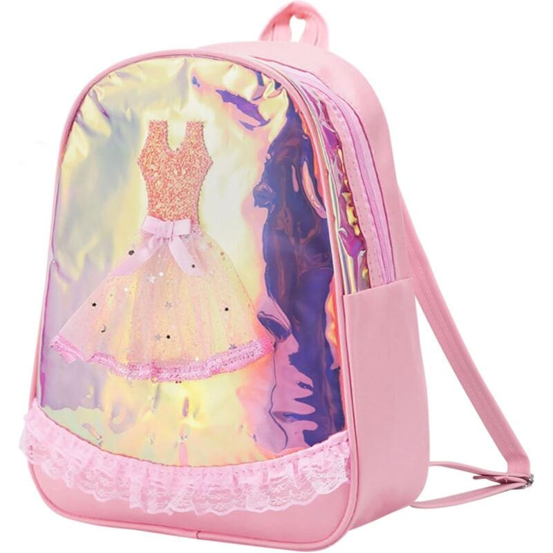 Lntyq - Sac de Ballet Danse Rose pour Filles, Princesse Ballerine Sac à Bandoulière, Sac de Sport Imperméable pour Enfant(341126cm)