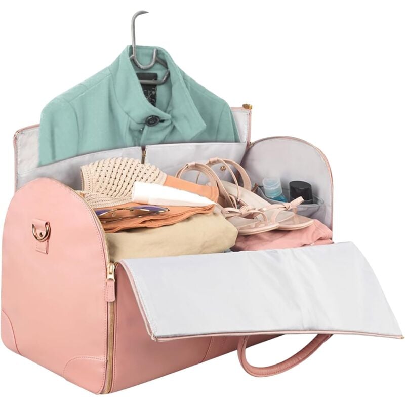 Sac de voyage fourre-tout pour voyage, sac à vêtements convertible en polyuréthane de grande capacité avec pochette à chaussures, sac de voyage