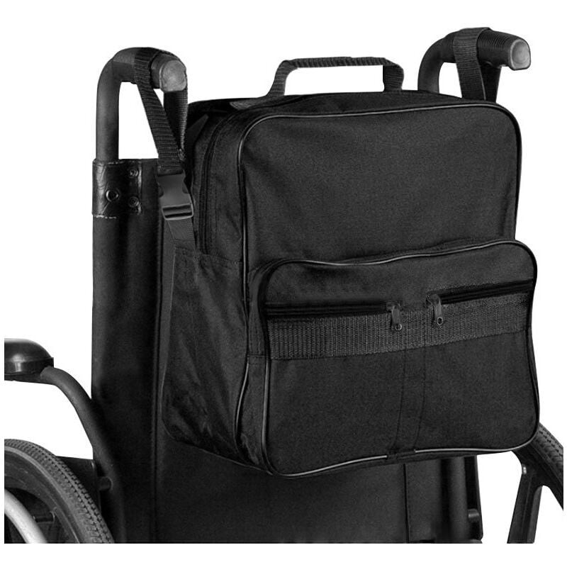 Sac pour Fauteuil Roulant, Accessoire Fauteuil Roulant Pochettes de Rangement étanches, Pochette Fauteuil Roulant S'Attache aux Poignées pour Un