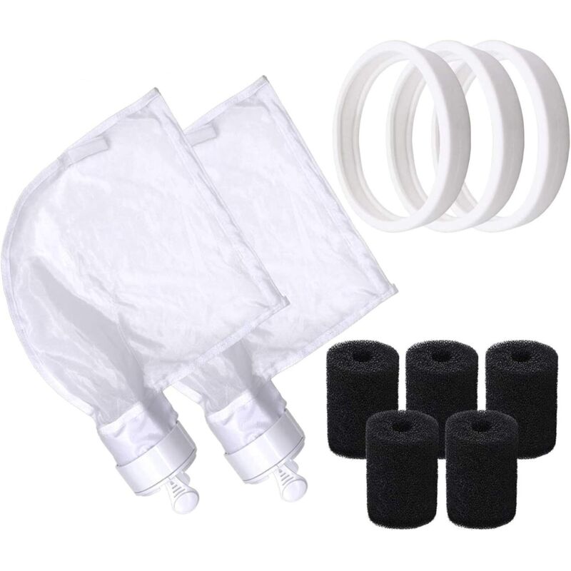 Sacs de Rechange en Nylon à Fermeture Eclair (pour Polaris 280 et 480 Seulement)+Pneus de Rechange en Caoutchouc Souple+Brosse en Mousse de Queue