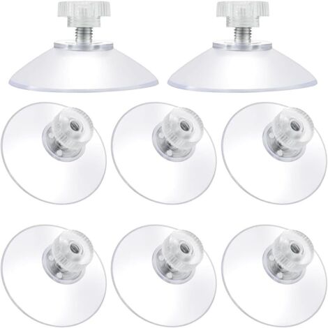 Lntyq Saugnapf Ø 40mm, 8 Stück Saugnäpfe M5 Gewinde Edelstahl, Saugnäpfe mit Rändelmutter Klar für Autofenster, Zahnbürstenhalter, Duschablage, Seifenschale, Camping