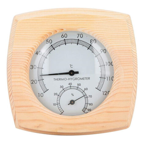 Lntyq Saunathermometer mit Metallzifferblatt, digitales Saunathermometer und Hydrometer, Thermometer, Hygrometer, Hygrothermometer, Saunaraum-Zubehör (1 Stück)