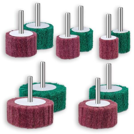 Lntyq Schaumstoff-Schleifscheiben für Bohrmaschinen – Schleifscheiben – Schleifköpfe – Reinigen und Entlacken aller Holz- und Metalloberflächen – 10er-Packung