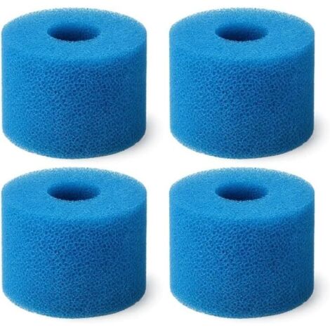 Lntyq Schaumstoff-Spa-Filter, blau, Schwammmaterial, vier Stück, 10,8 x 7,3 cm
