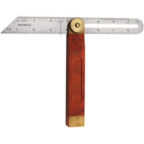 Lntyq Schiebe-T-Winkellehre, T-Winkelsucher mit Holzgriff, Messlineal für die Holzbearbeitung mit Verriegelungsmechanismus und Doppelskala für Schreiner