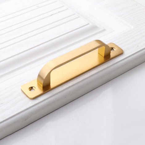 Lntyq Schiebetürgriff aus Aluminiumlegierung für Holztüren oder -fenster, Tür- oder Fenstergriff (128 mm, Gold), 2 Stück/Los