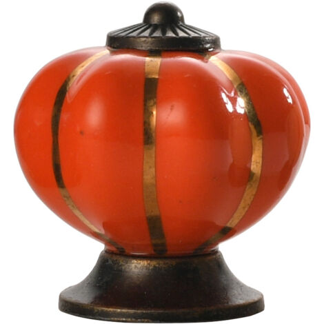 Lntyq Schrankgriff, Keramik-Kürbis-Schubladenknöpfe, dekorative Türgriffe für Schränke, Kleiderschränke, Kommoden, Schubladen, Küchenmöbel, Hardware, Kinderzimmer (orange)
