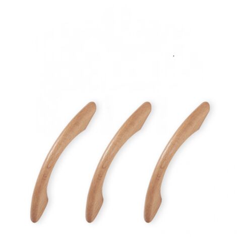 Lntyq Schrankgriffe aus Buchenholz mit Schrauben, Möbelgriffe, Türknauf für Schubladen, Kleiderschränke, Kommoden, Lochabstand 96 mm, 8er-Pack