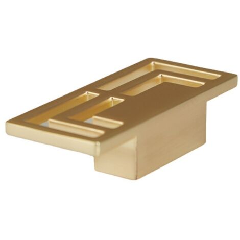 Lntyq Schubladengriffe, elegante Schrankgriffe aus goldfarbenem Kupfer, moderne chinesische Muster, Doppelloch, 2 Griffe