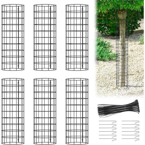 Lntyq Schutzvorrichtungen aus Baumstämmen aus Metall, Haus zum Schutz gegen Baumstämme und langlebige Maille, verstellbare Größe, mit Befestigung an der Draht- und Bohrhülse, für Halb- und Jugendbäume