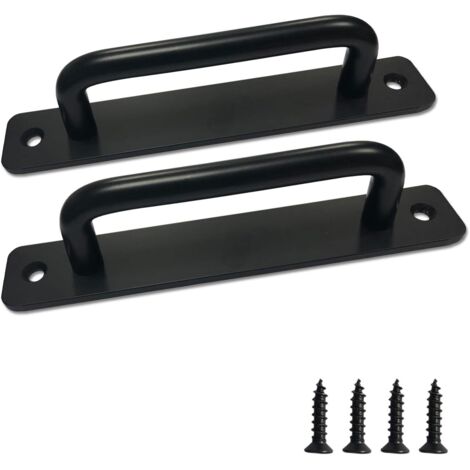 Lntyq Schwarze Türgriffe, Schiebetürgriff, Türknaufgriffe, dicke Aluminiumlegierung, für Schiebetüren, Schranktüren (schwarz)