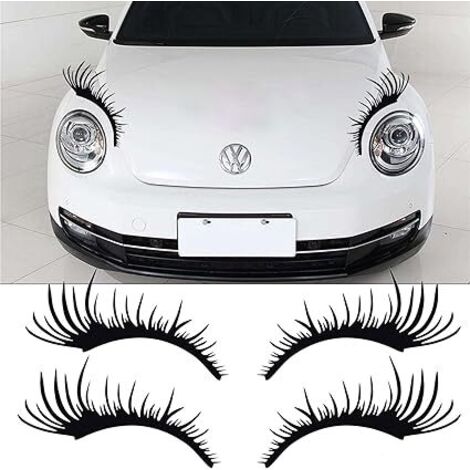 Lntyq Schwarze Wimpern Autoaufkleber Wimpern Autoaufkleber Dekor Auto Wimpern Aufkleber Abnehmbarer Stoßstangenaufkleber für Wimpern, Dekorativer Karosserieaufkleber, Auto-Styling