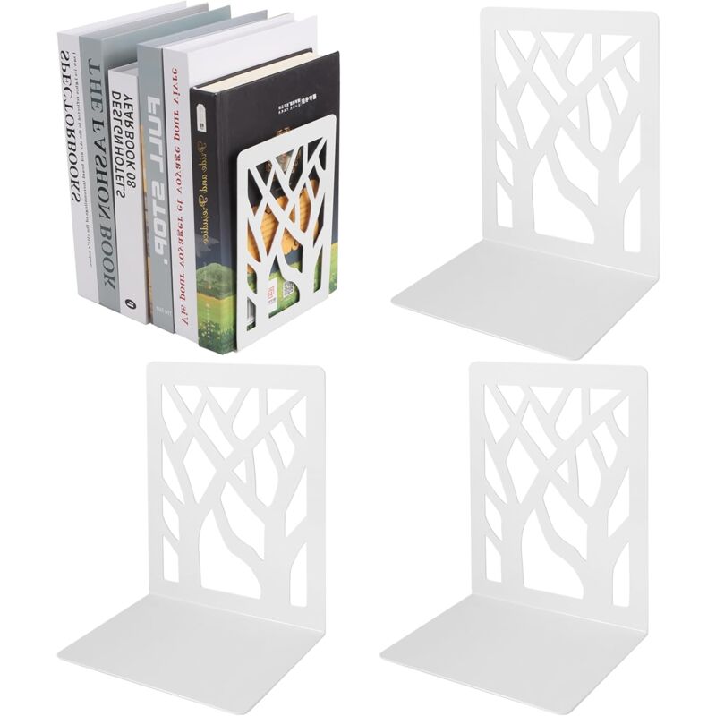 Serre Livre, Presse Livre en Métal 2 Paire Cale Livre Bloc Livre pour Étagère Serre Livres pour Livres Lourds pour Enfant, Bureau, Salon et Salle