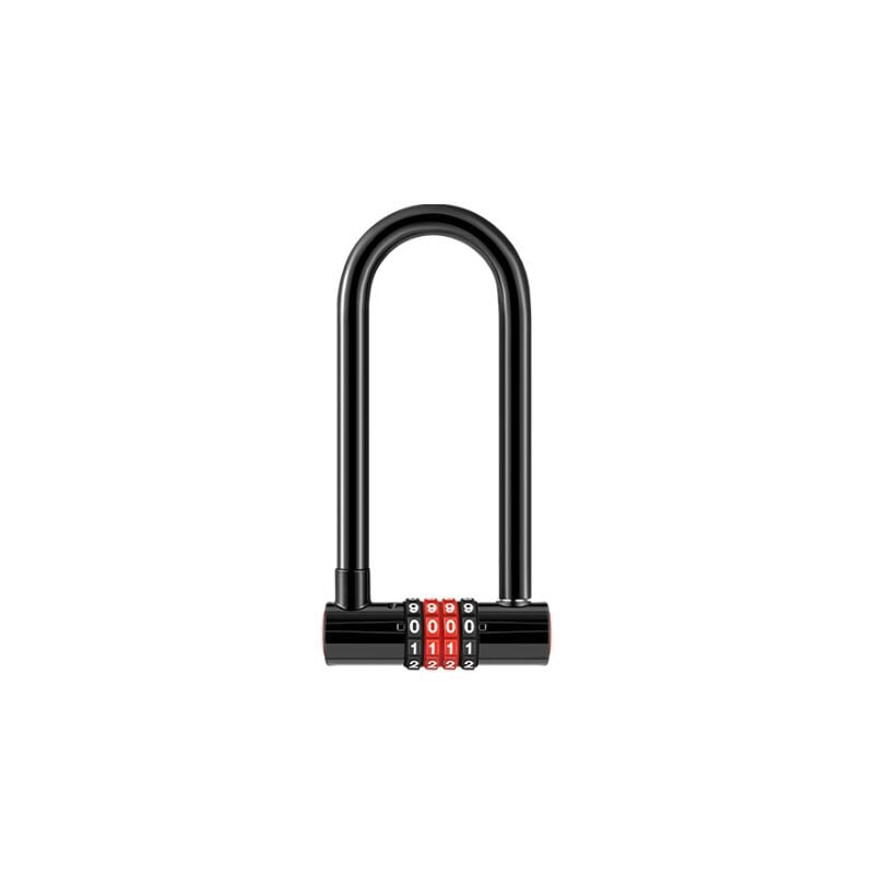Lntyq - Serrure à combinaison antivol en forme de u Code à 4 Chiffres Avec Longue Anse Antivol Vélo Étanche serrure à double mortaise avec Code