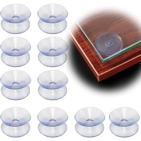 Lntyq Set mit 10 doppelseitigen 2-cm-Saugnäpfen aus transparentem PVC-Kunststoff für Glas-Tischspiegel