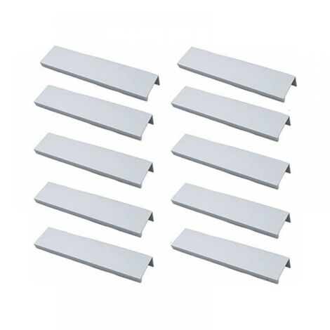 Lntyq Set mit 10 Profilgriffen, Küchenmöbelgriff – unsichtbarer Griff, gebürsteter Möbelgriff, silberner Möbelgriff aus Aluminiumlegierung, Abstand 96 mm