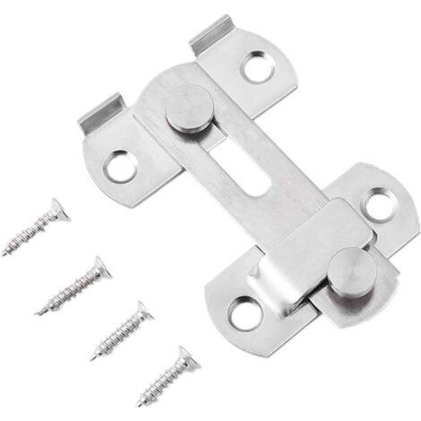 Lntyq Set mit 2 Riegeln und Schlössern, Schiebetürriegel, Türschloss, Kippriegel, Schnallenriegel mit Schrauben für Tür, Fenster, Schrank und Garten