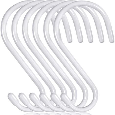 Lntyq Set mit 6 robusten S-Haken, gummibeschichtete S-Haken, rutschfeste Kleiderbügel aus Metall in S-Form für Schränke, Garten, Garage, Küche, zum Aufhängen