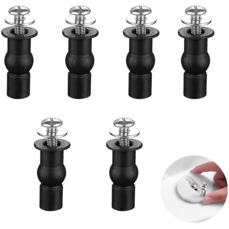 Lntyq Set mit 6 WC-Sitzbefestigungen, WC-Sitzschrauben, Schnellverschlüssen, WC-Sitz-Befestigungsset, WC-Sitzbefestigungen für Toiletten mit Loch